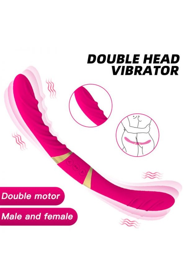 Mina Çift Taraflı Anal ve Vajina12 Mod Pembe Vibratör