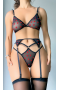 Arzu Sexshop Siyah Kalp Desenli Fantazi Jartiyer Takım