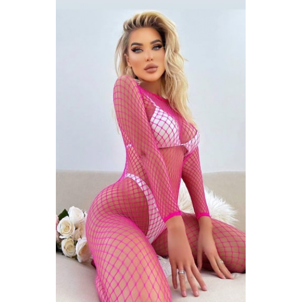 Arzu Sexshop Pembe Geniş File Vücut Çorabı 