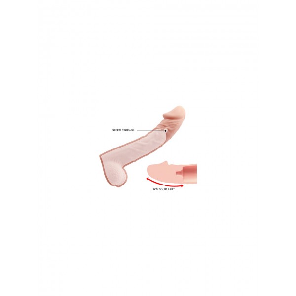 Et Realistik 8 CM Dolgulu İç Boşluklu Penis Kılıfı