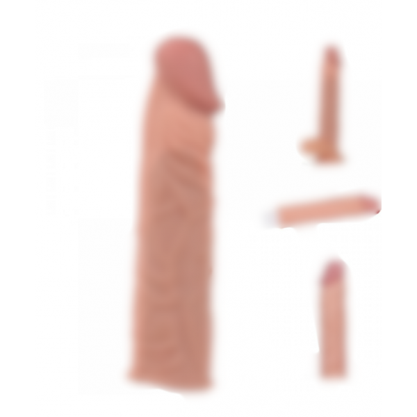 Realistik Et Dokulu 5cm Uzatmalı Penis Kılıfı