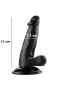 Siyah Realistik Vantuzlu Zenci Dildo Penis 17 cm