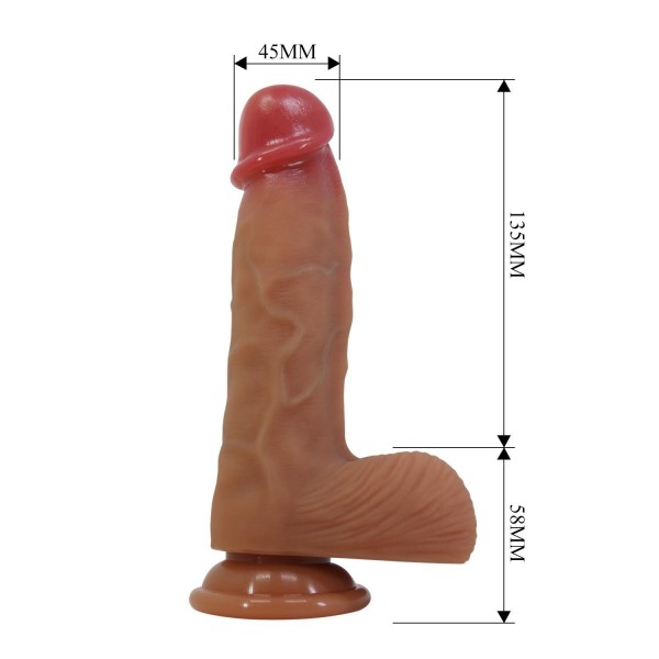 Realistik Vantuzlu Dildo Penis 17,3 cm