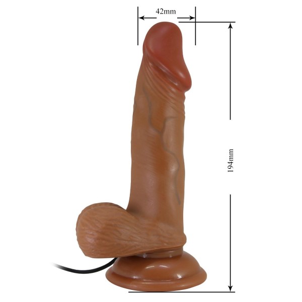 Çift Katmanlı Gerçekçi Titreşimli Dildo Vibratör Penis  19,4 cm