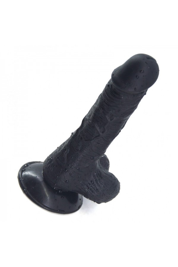 19 cm Süper Vakumlu Tabanlı Dildo Siyah