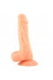19 cm Süper Vakumlu Tabanlı Ten Rengi Vantuzlu Dildo