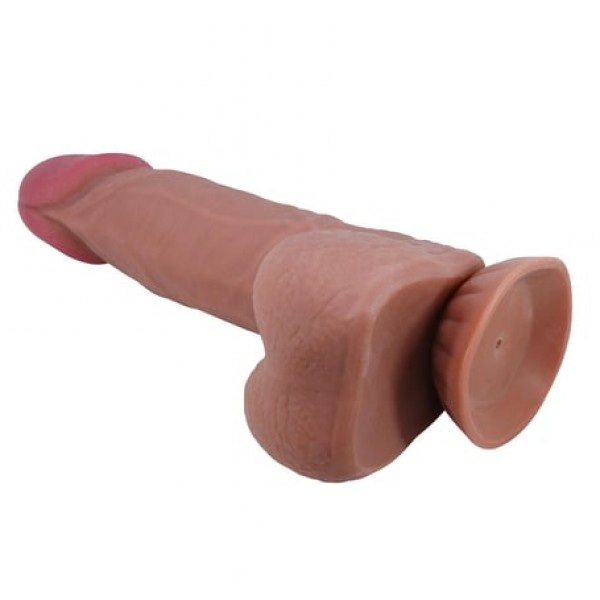  Kıkırdak Yapılı Çift Katmanlı Melez Gerçekçi Dildo Penis 21,8 cm