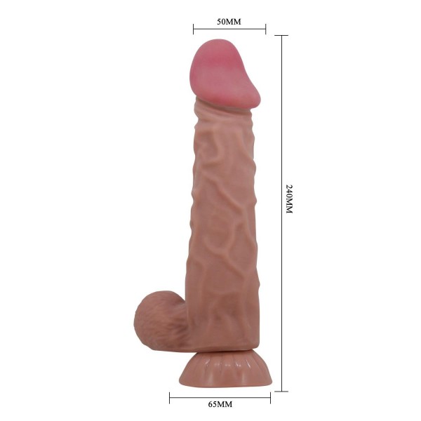 Kıkırdak Yapılı Çift Katmanlı Melez Gerçekçi Dildo Penis 24 cm