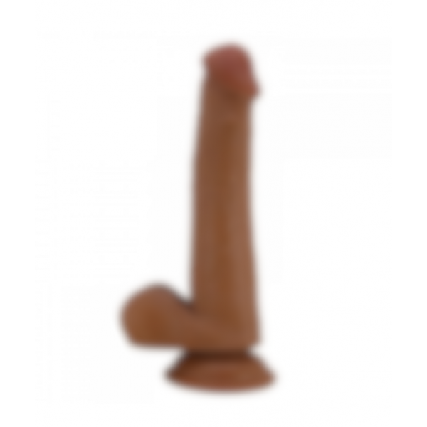 Yeni Nesil Çift Katmanlı Realistik Vantuzlu Dildo Penis 22 cm