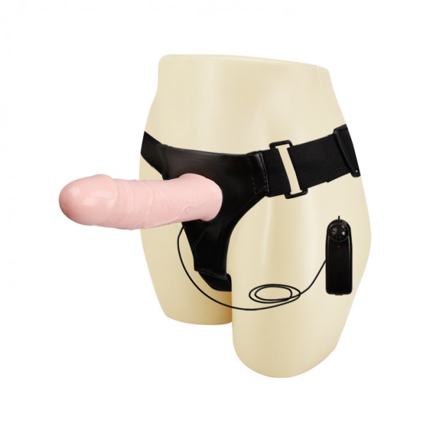 İçi Boş Titreşimli Et Teninde Damarlı Kullanılabilen 16,6 Cm Belden Bağlamalı Penis
