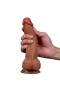 Damarlı Cock Serisi Ultra Yumuşak Dönebilen ve Isınabilen 20 Cm Titreşimli Penis