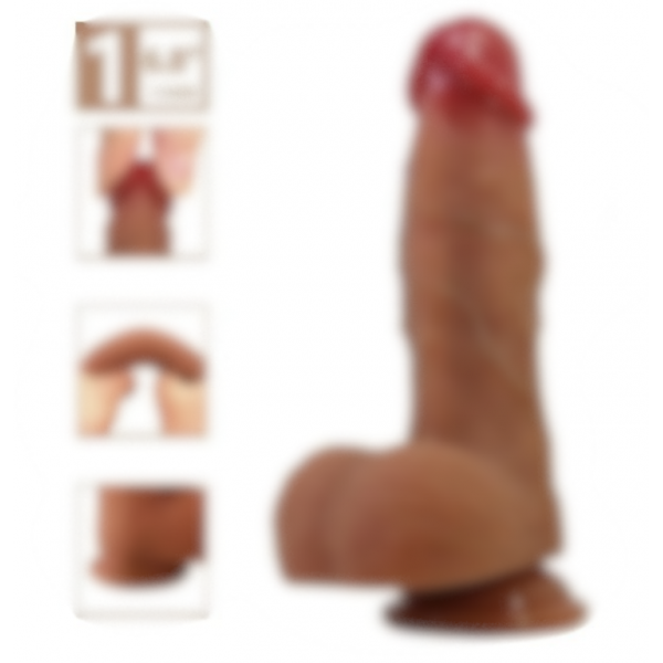 Realistik Vantuzlu Dildo Penis 17,3 cm