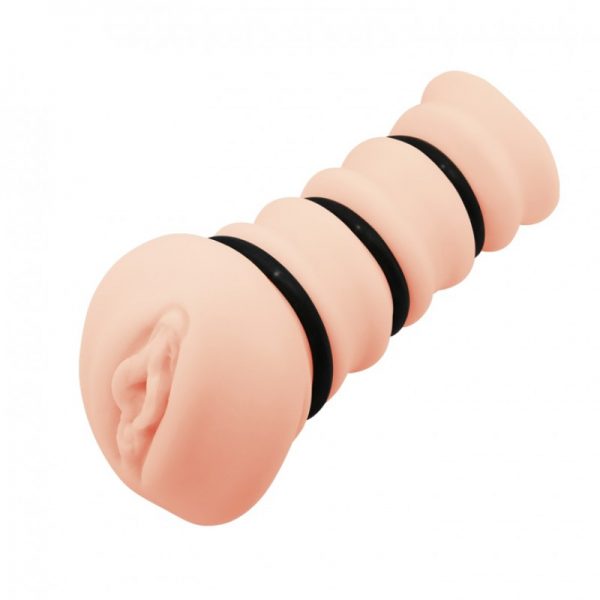 3 Yüzüklü 3D Cep Stroker Titreşimli Damarlı Mastürbatör